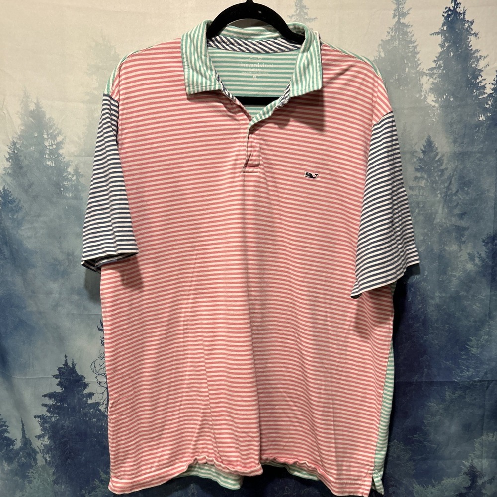 Vineyard Vines Polo‎ Shirt Men's Extra Large Multicolor Short Sleeve